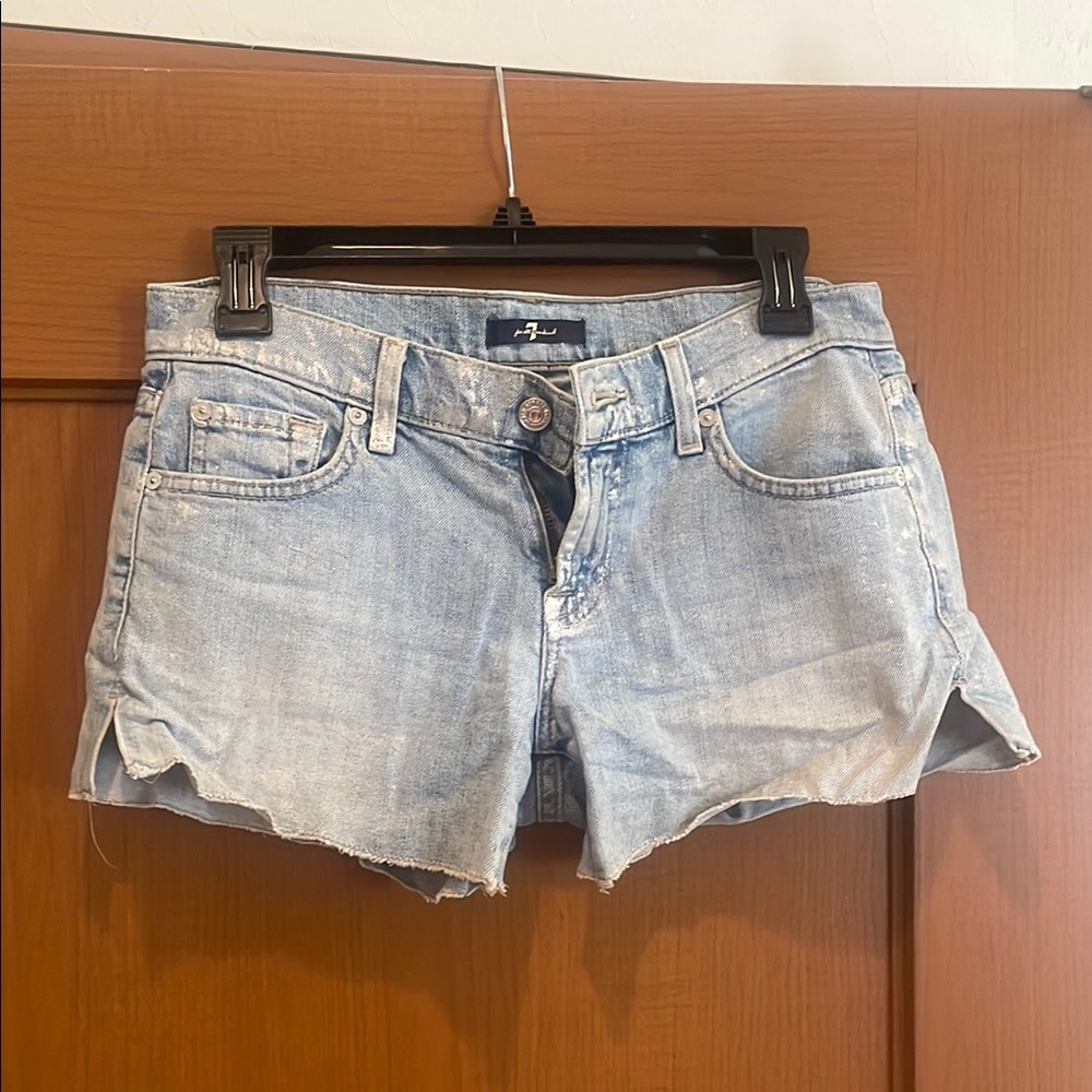 7 For All Mankind Light Wash Jean Shorts size 24